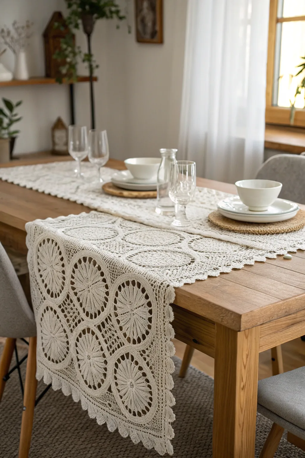 Elevate your wedding tables with the timeless elegance of crochet.
