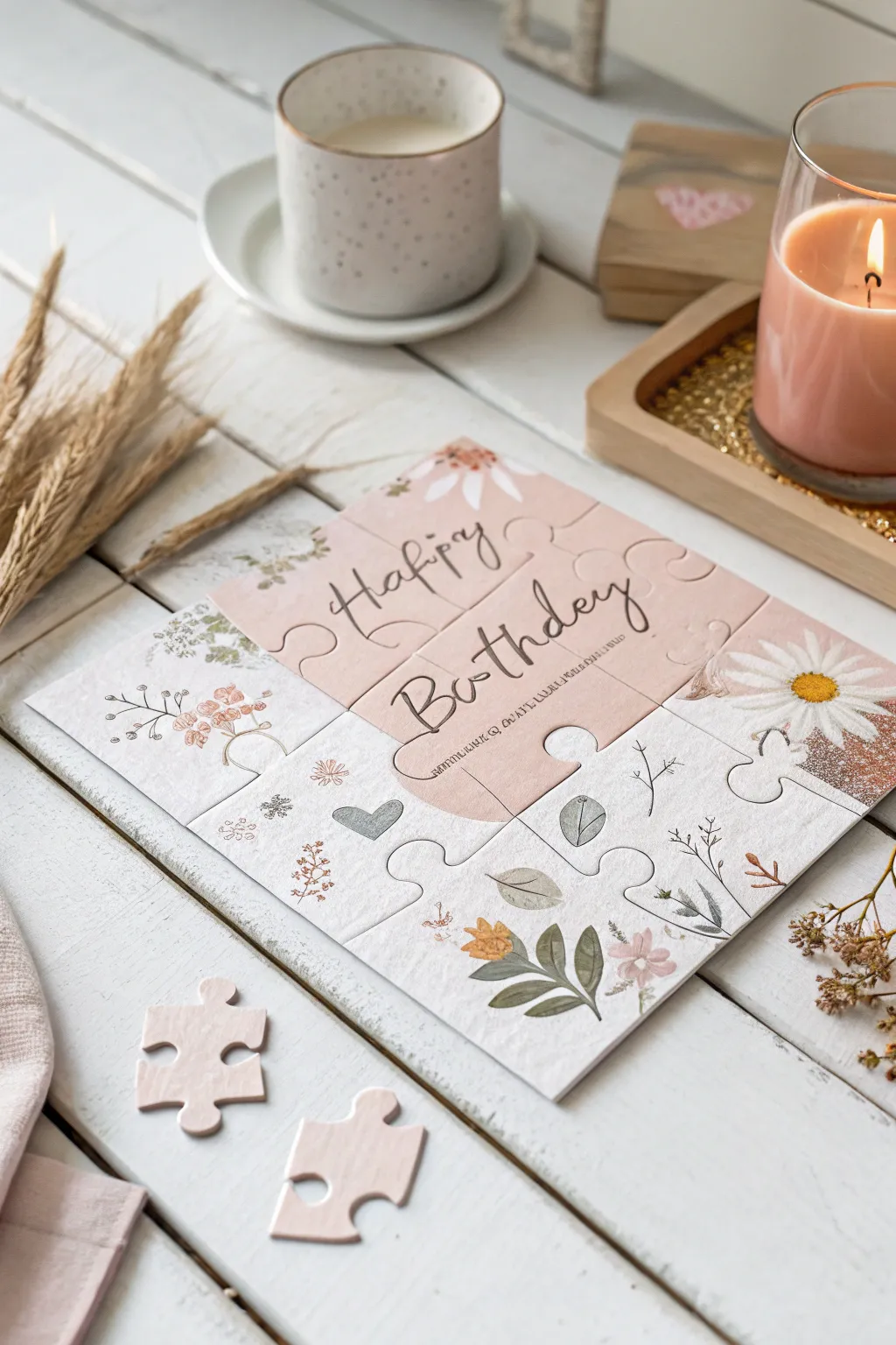 Engage and delight with a custom puzzle card — where elegance meets playfulness.