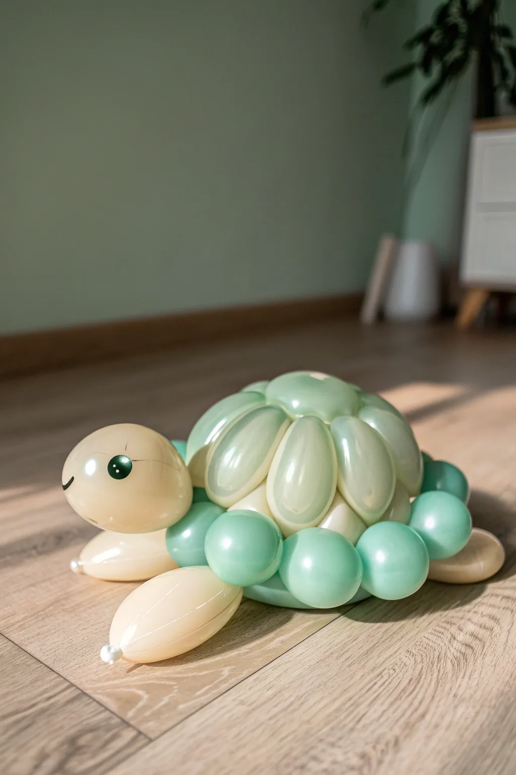 Embrace simplicity and whimsy with this adorable balloon turtle, perfect for adding a playful touch to any space.
