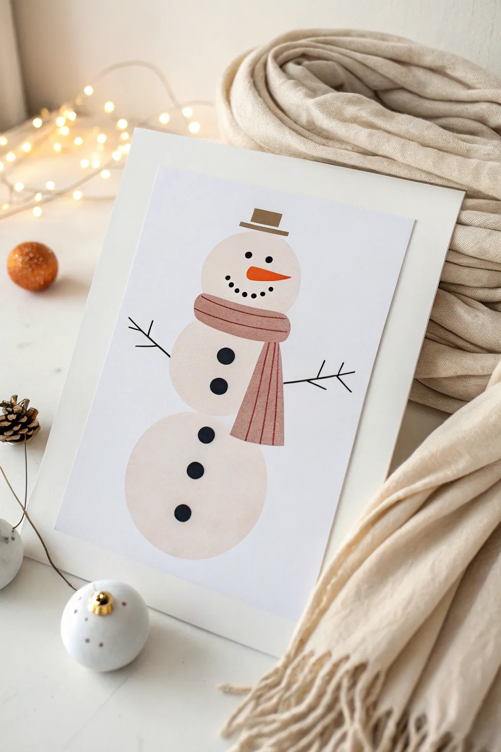 Embrace the joy of the season with this charming minimalist snowman doodle!