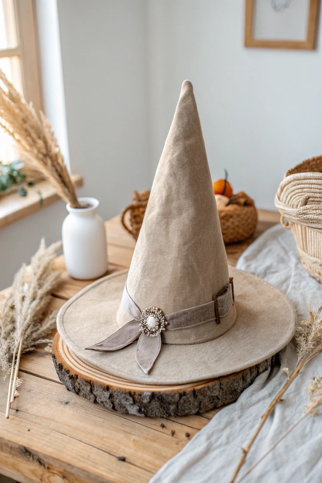 Embrace the magic of minimalism with this whimsical witch hat, perfect for adding a touch of charm to your Halloween decor.