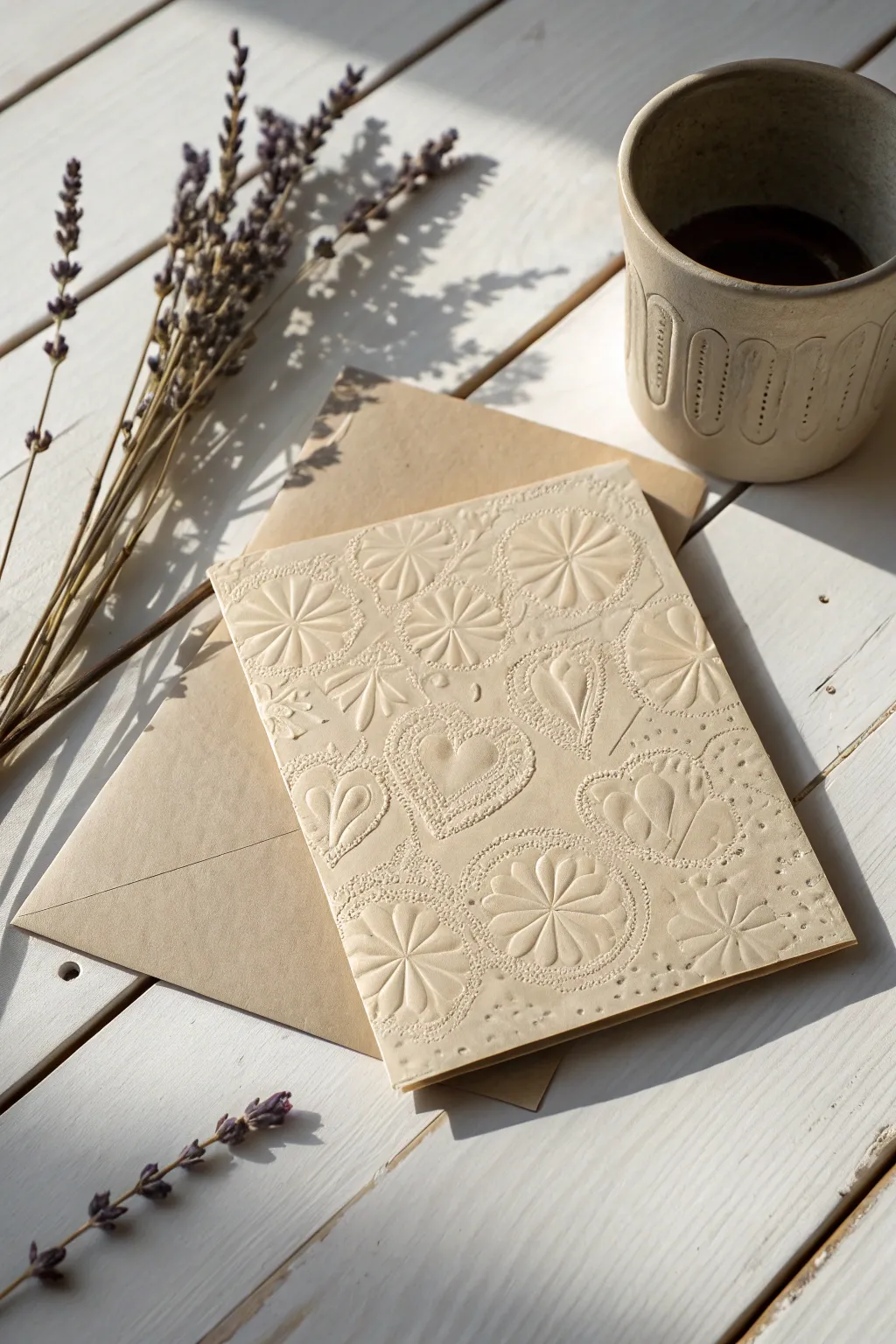 Elevate your Valentine's Day with the timeless elegance of embossed texture cards – where simplicity meets sophistication.
