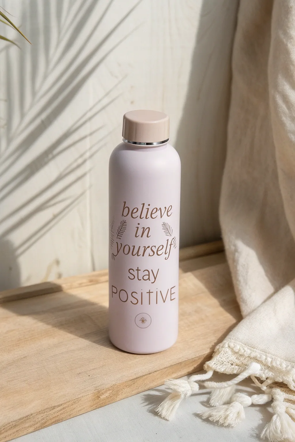 Sip in style and stay inspired with this charming water bottle design.