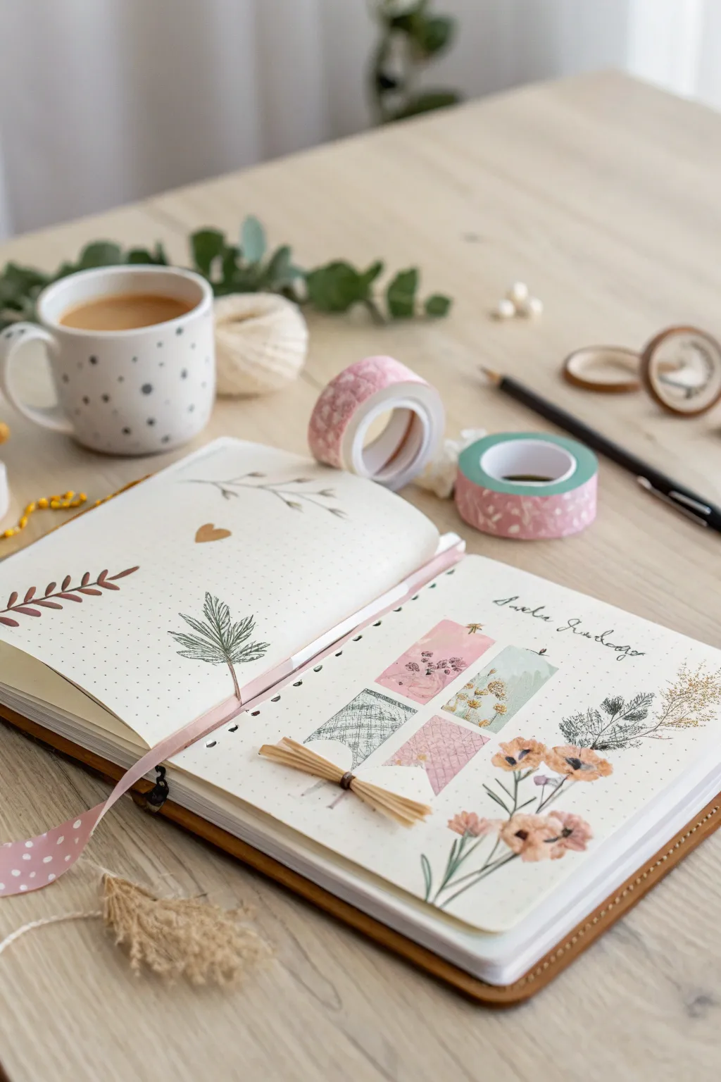Elevate your journal with handmade charm and playful layers of washi tape.