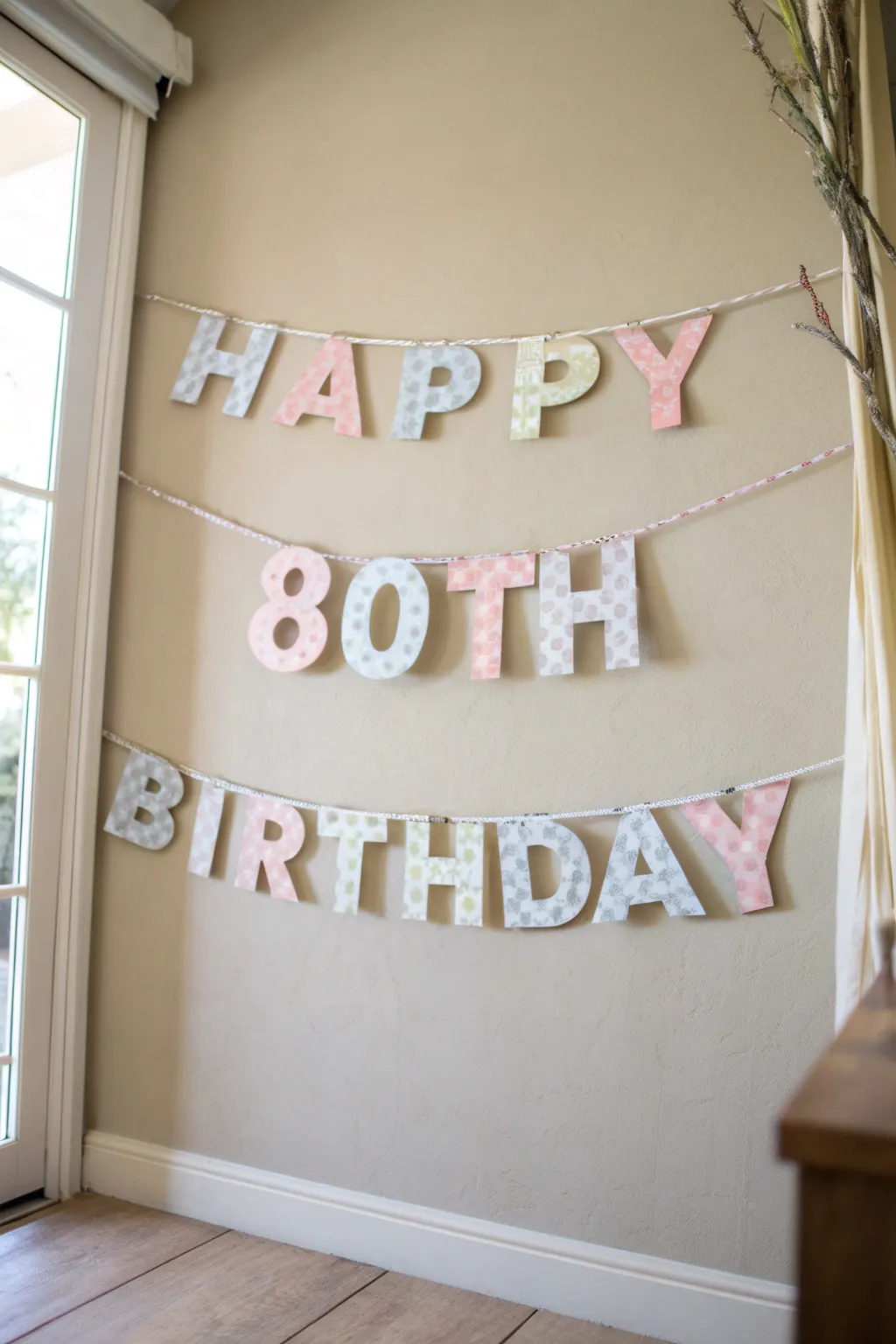 Celebrate in style with a handcrafted banner that combines simplicity and charm for a memorable 80th birthday!
