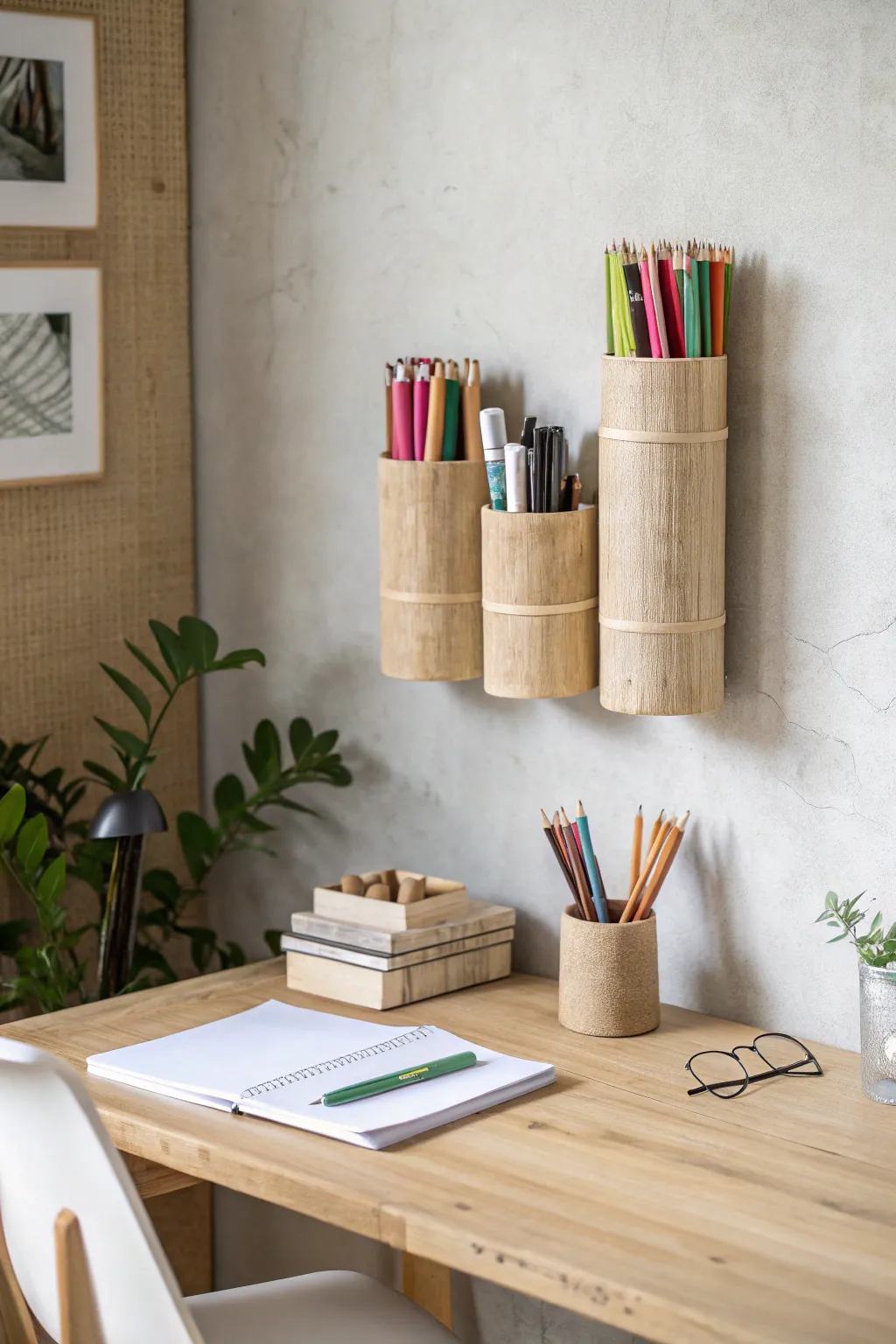 Elevate your workspace with stylish Scandinavian tube organizers - where functionality meets elegance.