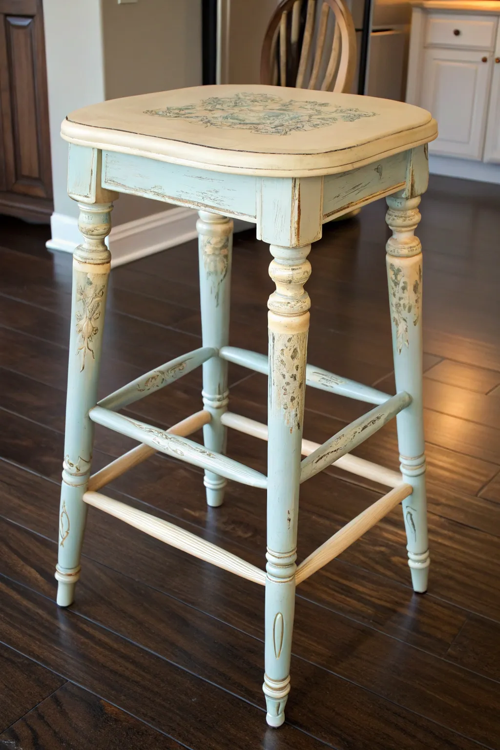 Transform your space with a touch of farmhouse elegance. #DIYBarstools #FarmhouseChic