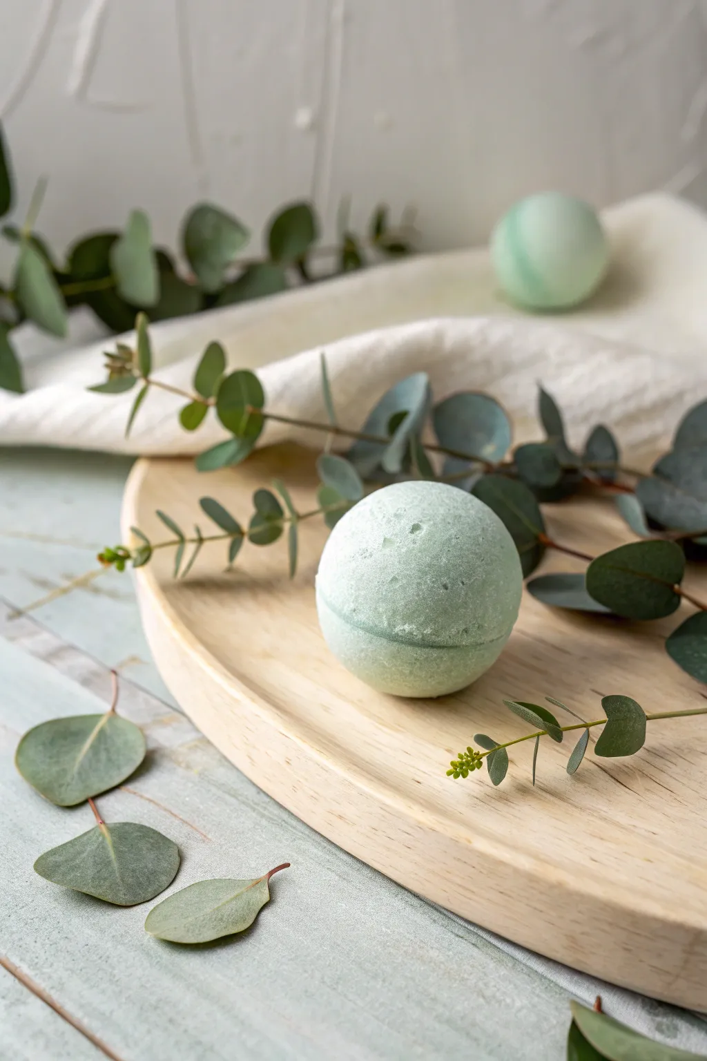 Transform your bath into a eucalyptus spa retreat with this handcrafted bath bomb.