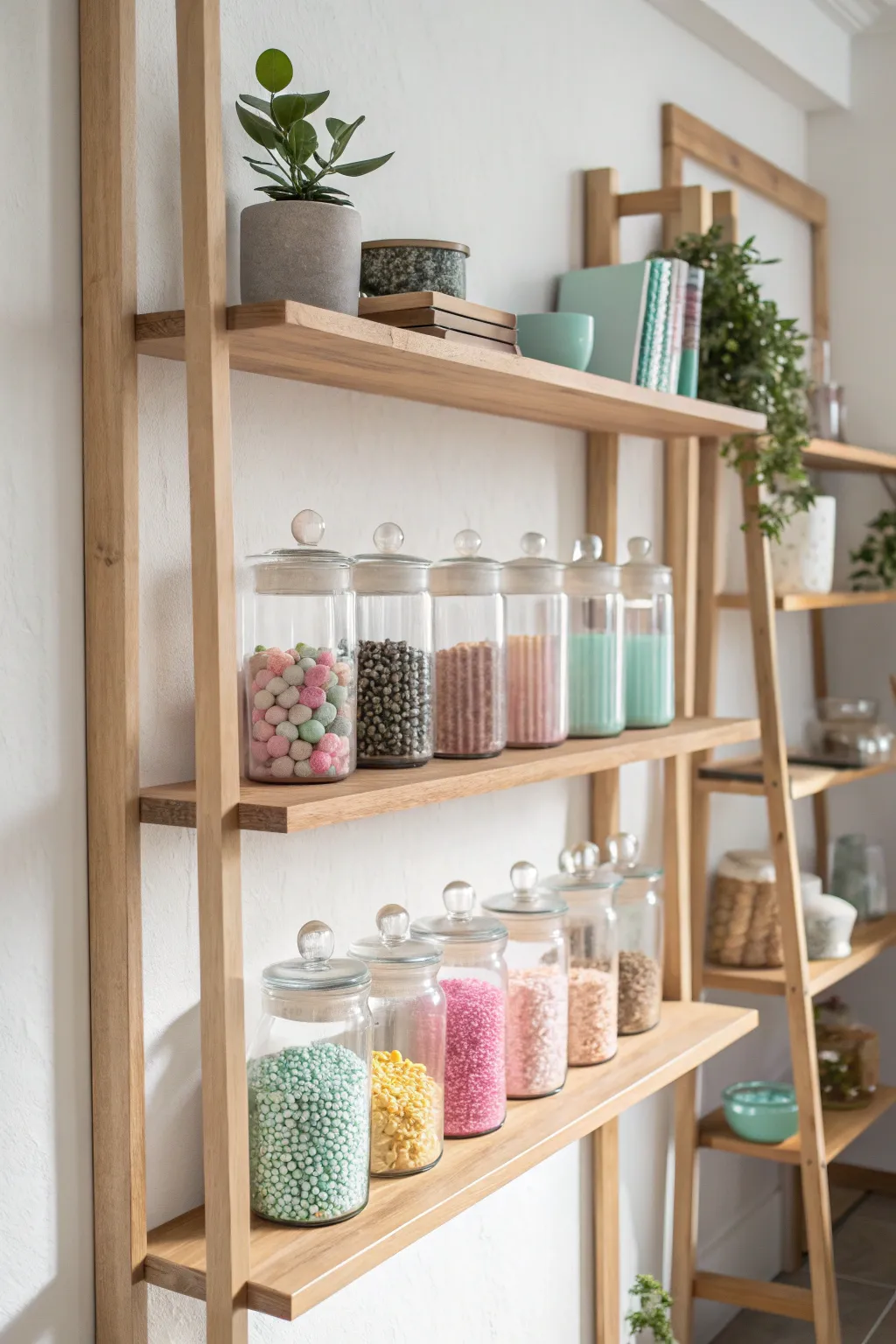 Transform your bead collection into a stunning display with simple, elegant shelving. Let your creativity shine!