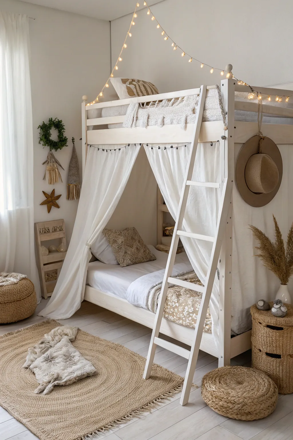 Transform your bunk bed into a secret hideout with this effortless no-sew tent idea, perfect for a touch of minimalist charm.