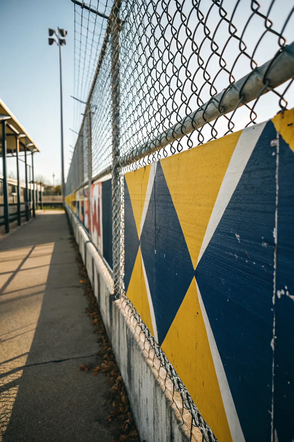 Transform your fence into a modern art masterpiece with bold, geometric painted panels.