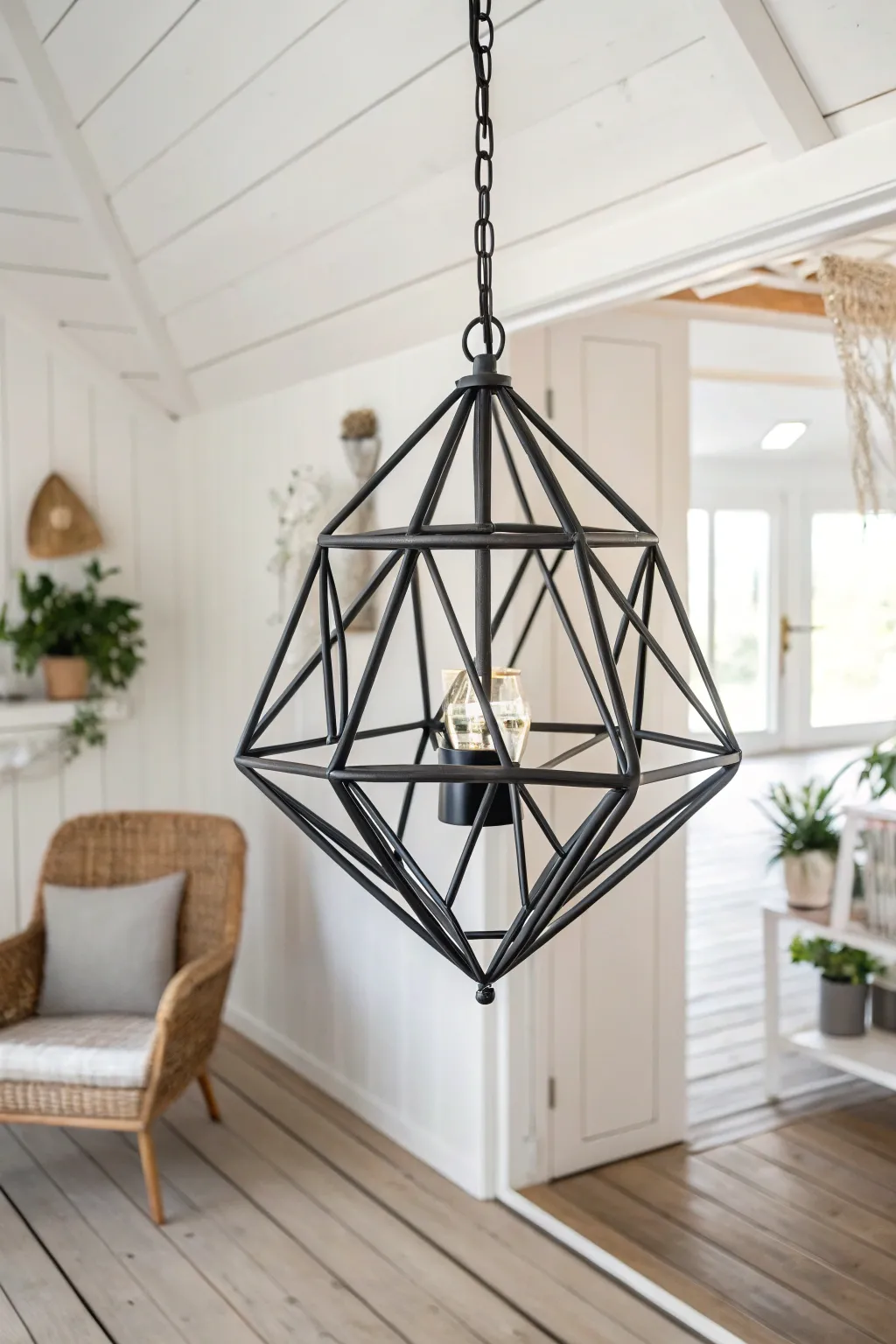 Transform your space with a modern minimalist chandelier that beautifully combines geometric design and Scandinavian elegance.