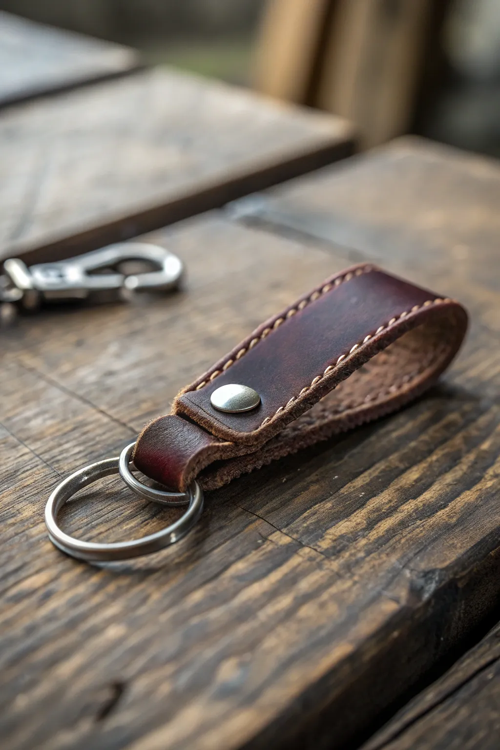 Elevate his everyday essentials with a handcrafted leather keychain—where style meets function.