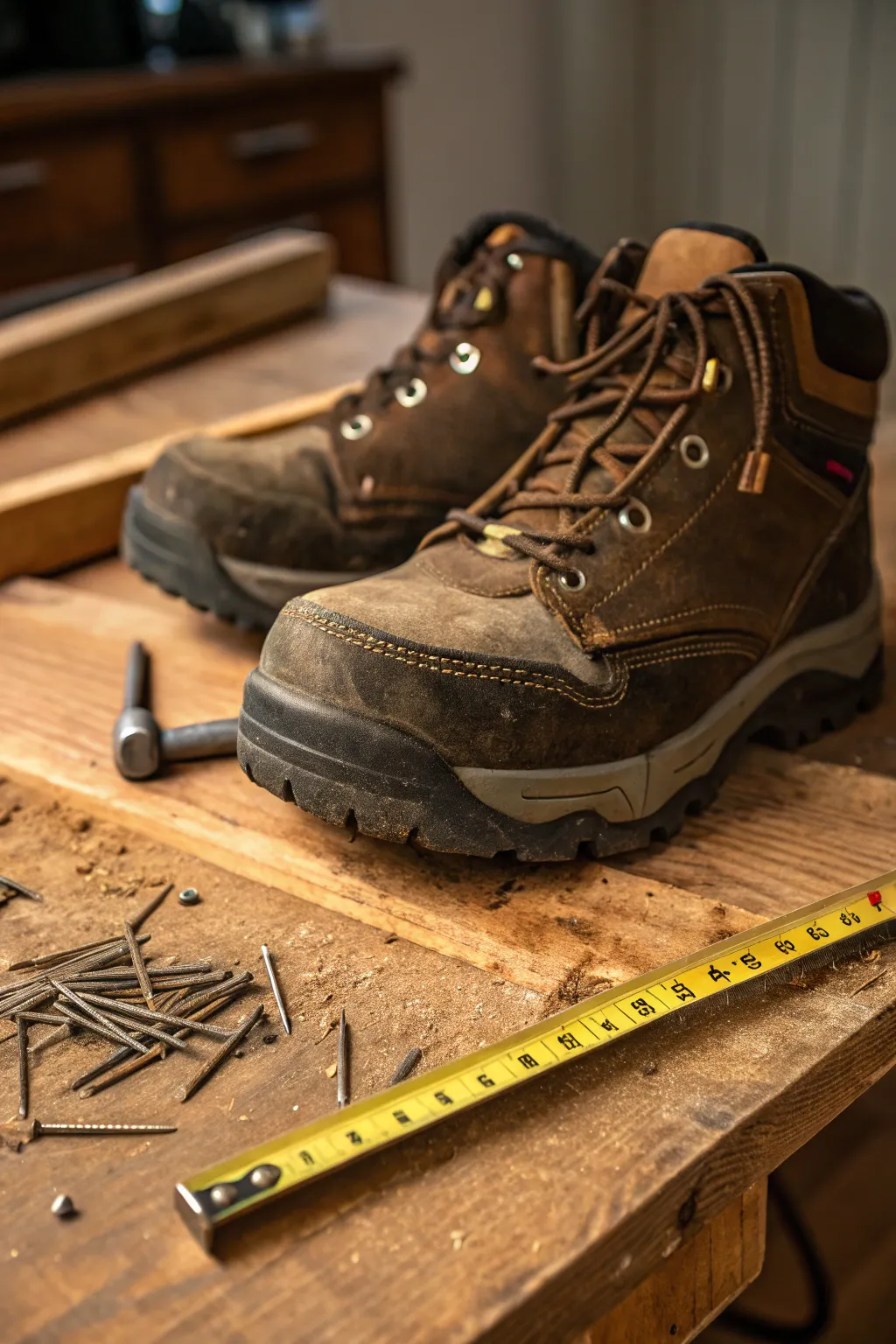 These boots are built for the job—step into your DIY construction worker look with style.