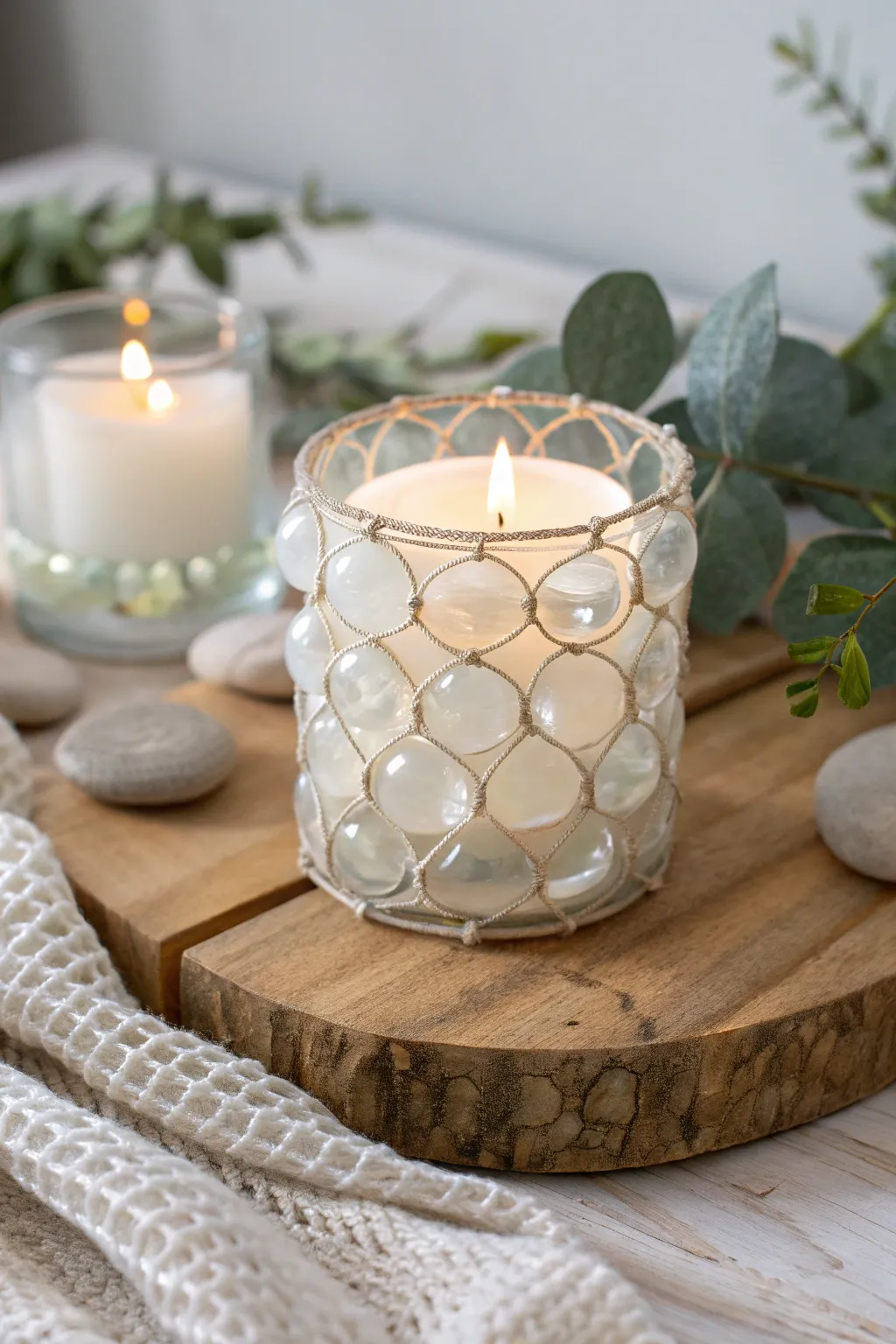 Elevate your space with the subtle glam of glass marbles and candlelight.