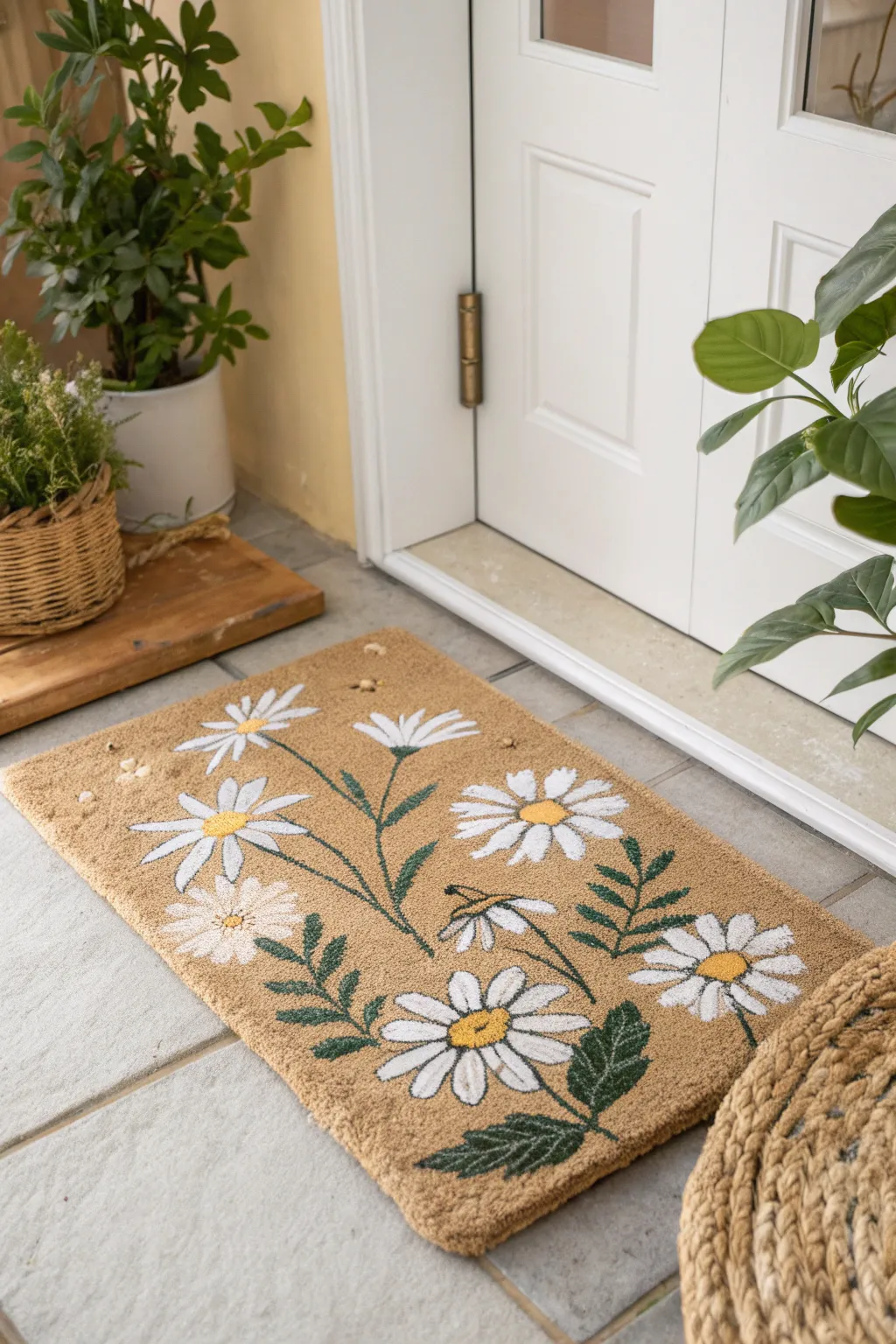 Step into spring with a handcrafted floral doormat that brings nature's beauty to your doorstep.
