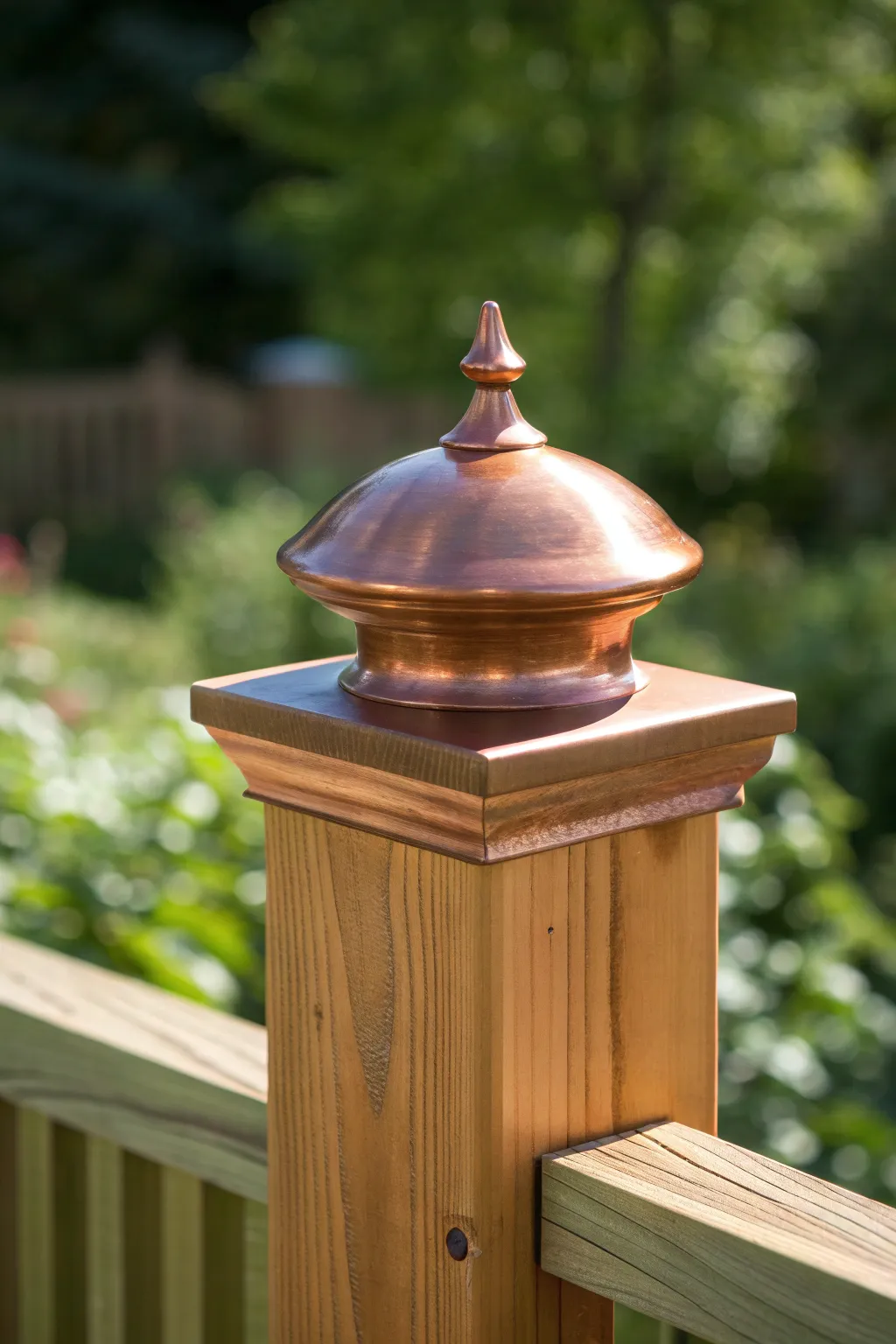 Elevate your garden with the timeless elegance of copper post caps.