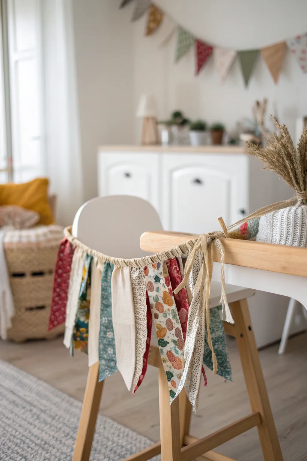 Charming DIY Highchair Banner: A touch of handcrafted elegance for your little one's special day.