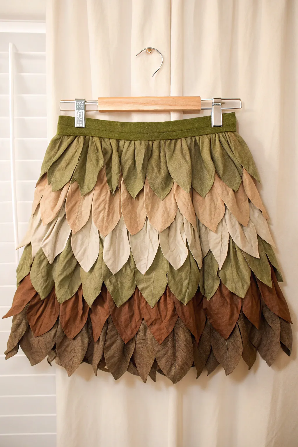Embrace nature's elegance with this enchanting fabric petal skirt, perfect for your forest fairy transformation.