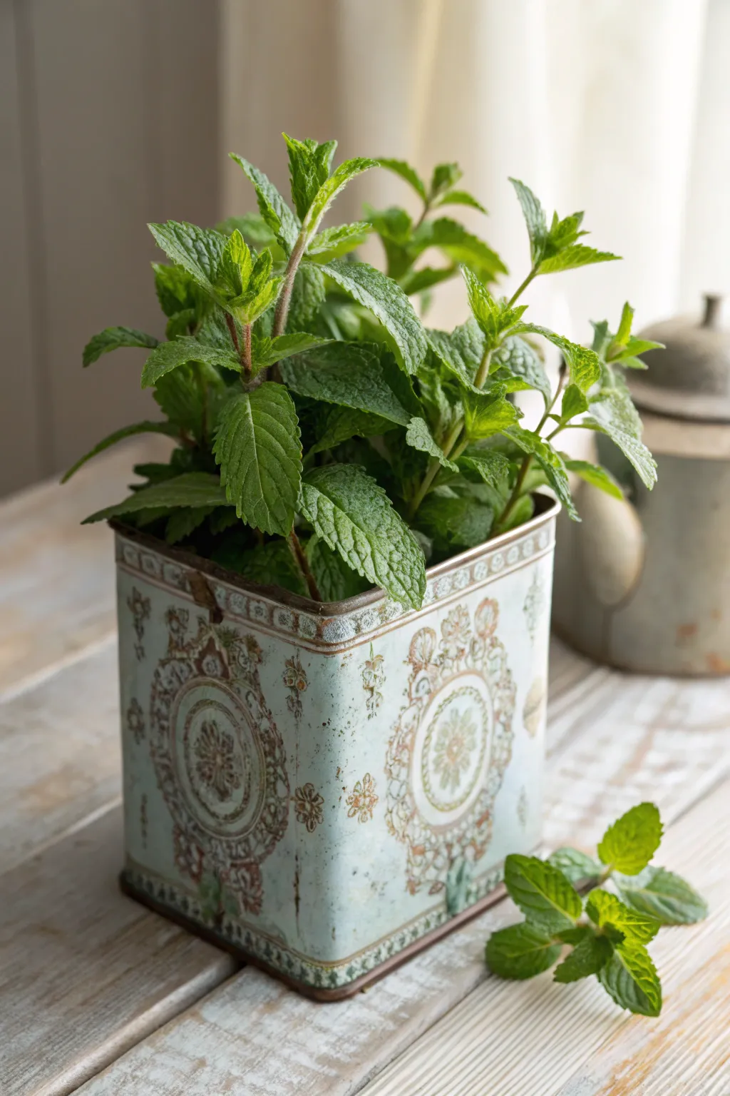 Breathe new life into your space with a vintage tea tin planter, a charming blend of sustainability and style.