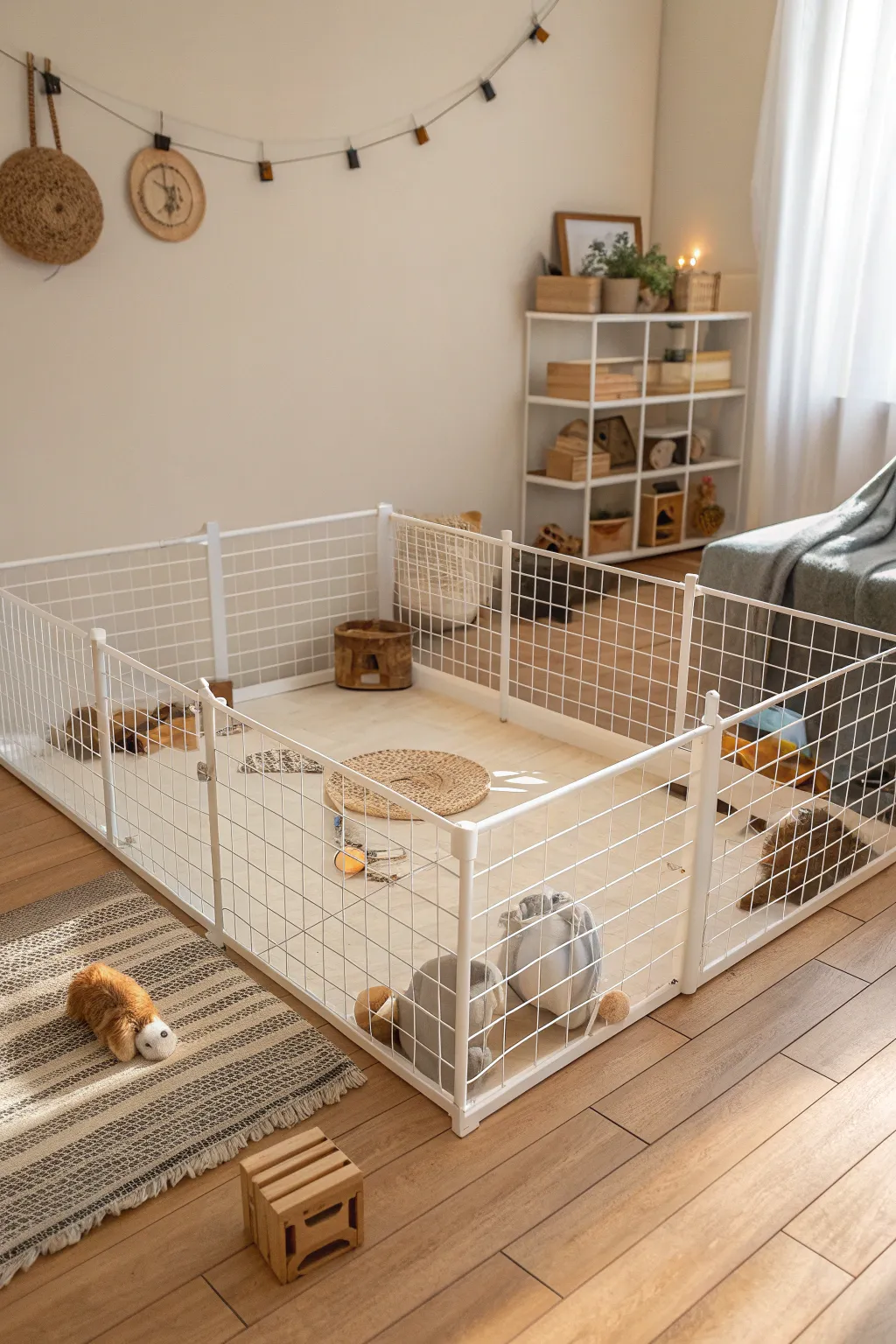 Transform your space with a minimalist DIY guinea pig playpen, where simplicity meets natural beauty.
