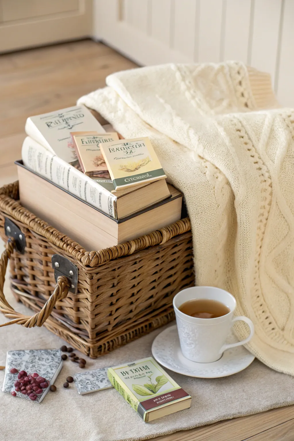 Curl up with a good book and a warm cup of tea in this cozy corner of tranquility.