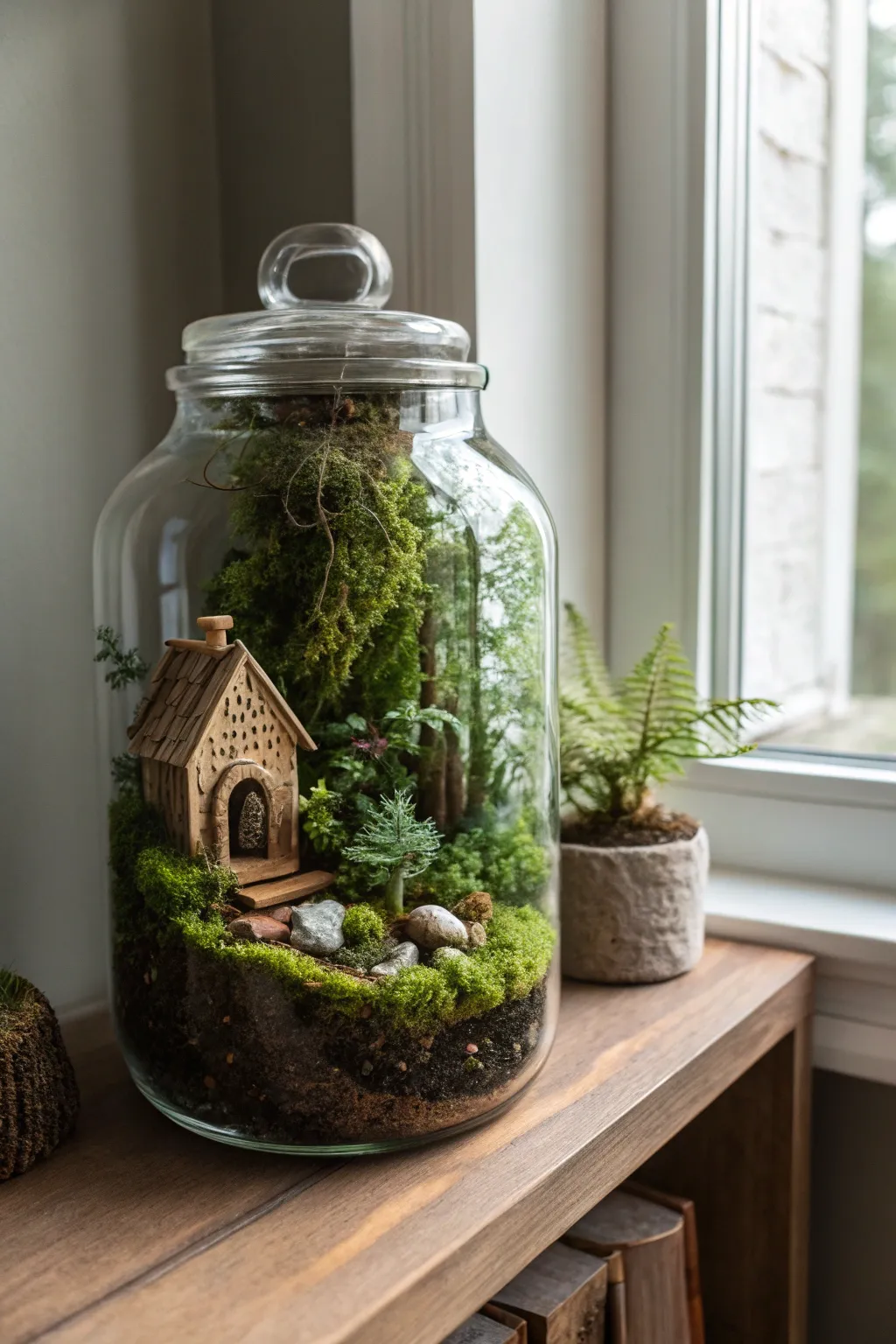 Create a touch of magic with a minimalist fairy garden in a mason jar. 🌿✨