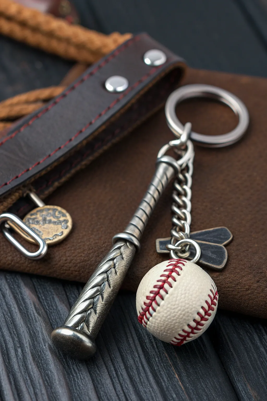 Elevate your style with this sleek, sports-inspired keychain – a perfect accessory for any baseball enthusiast.