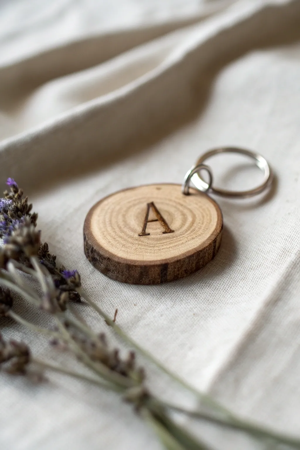 Personalize your essentials with a touch of nature—monogrammed wood keychains that speak of simple elegance and warmth.