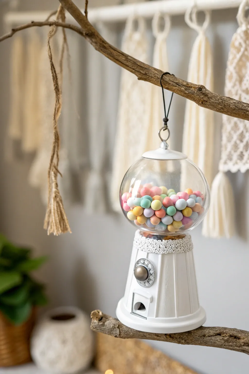 Add a touch of whimsy to your decor with this charming DIY gumball machine ornament!