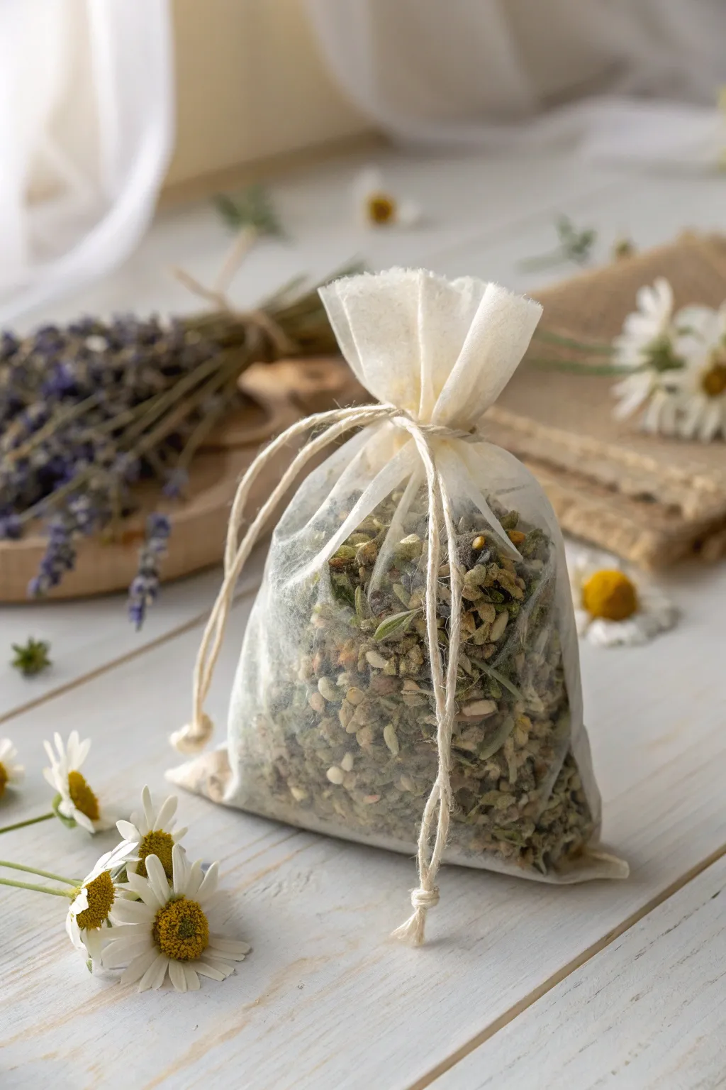 Embrace tranquility with handcrafted herb-infused bath sachets, the perfect blend of simplicity and natural luxury.