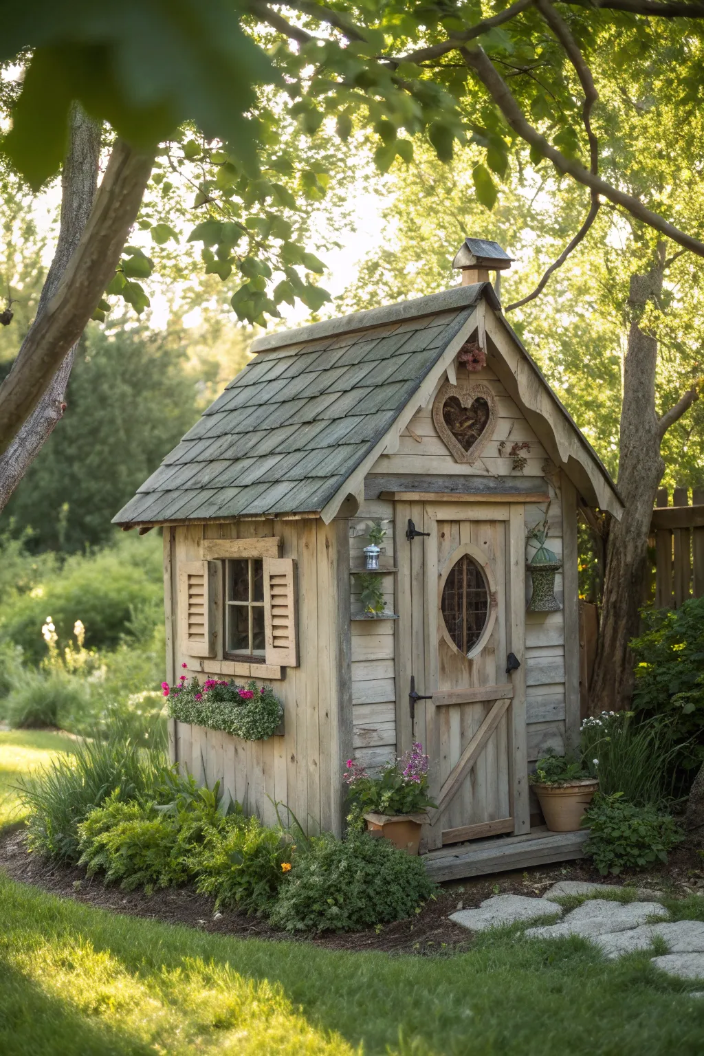 Transform your pool pump into a whimsical garden shed and make it the star of your backyard!