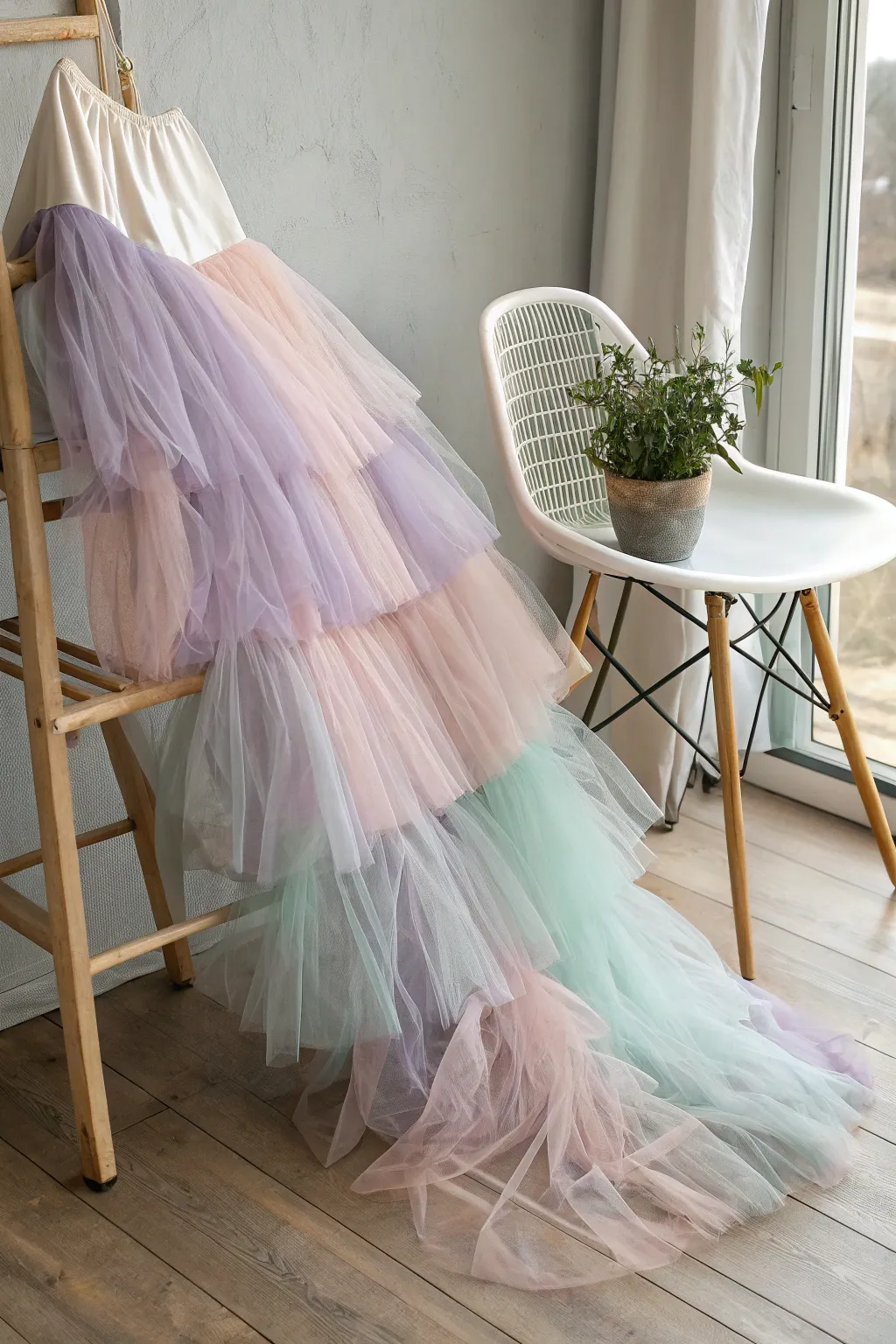 Embrace the art of simplicity with a dreamy, handcrafted tulle skirt - perfect for a playful carnival twist. 🌿✨