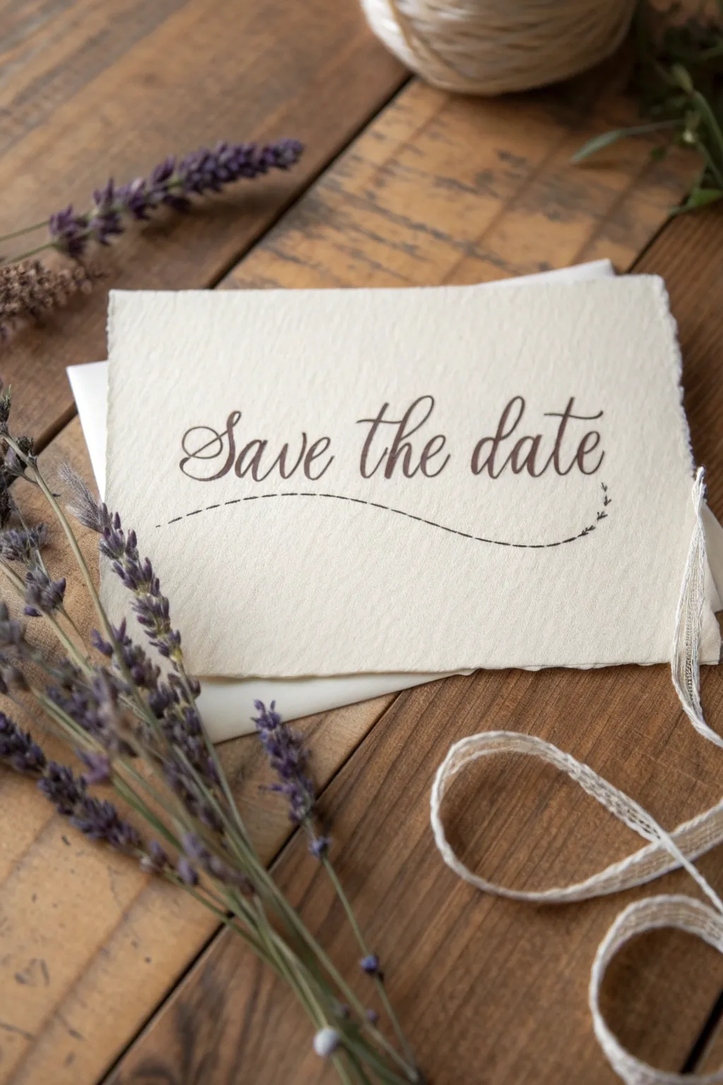 Add a personal touch to your special day with handcrafted calligraphy 'save the date' cards.
