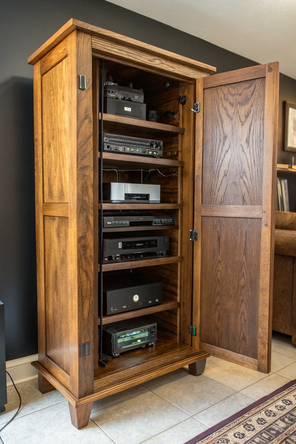 Upcycle with style: Transform an old cabinet into a chic server rack.