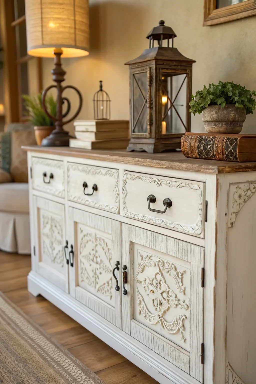 Elevate your space with the charming warmth of a farmhouse-style sideboard.