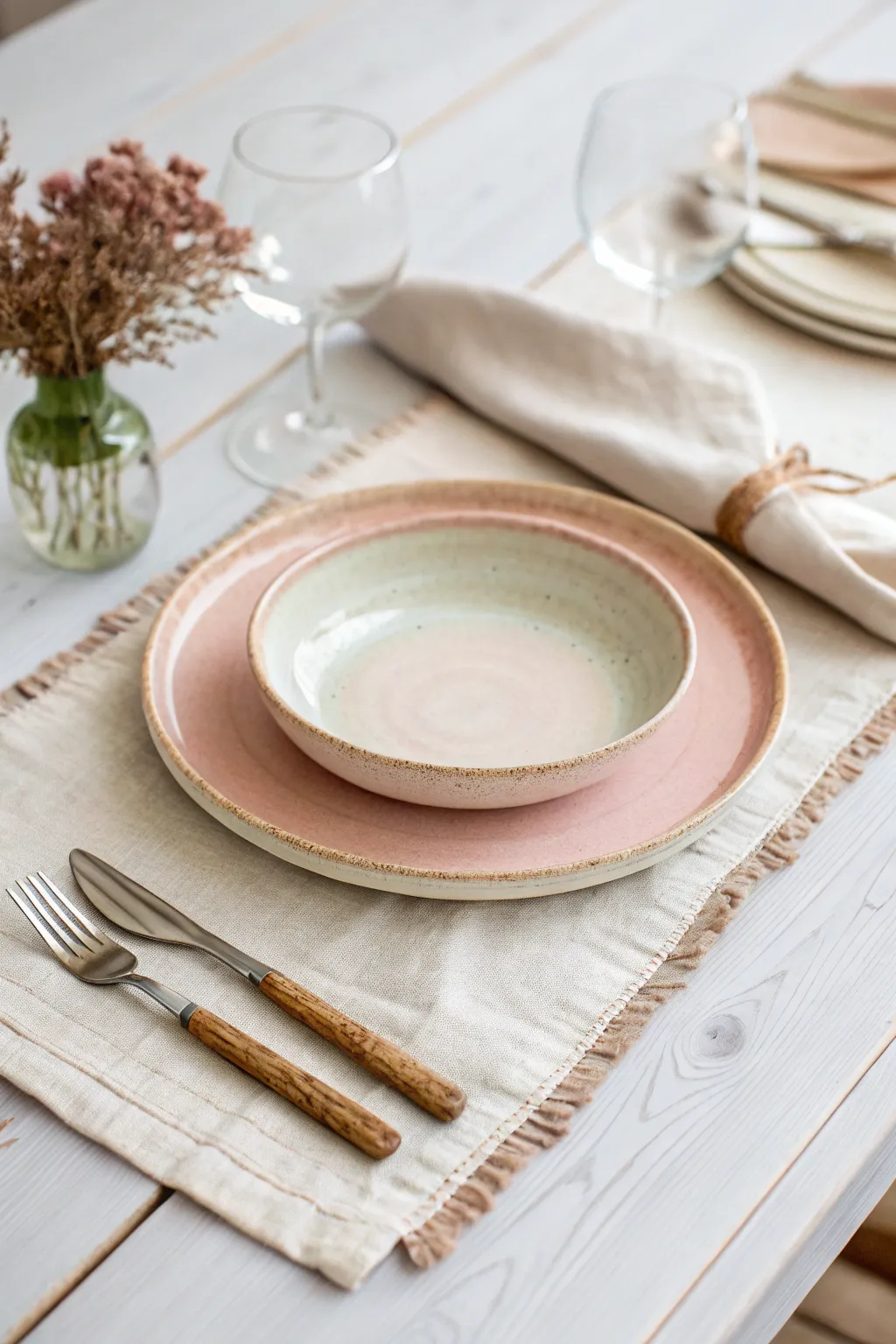 Achieve effortless elegance with color-coordinated table settings for a chic dining experience.