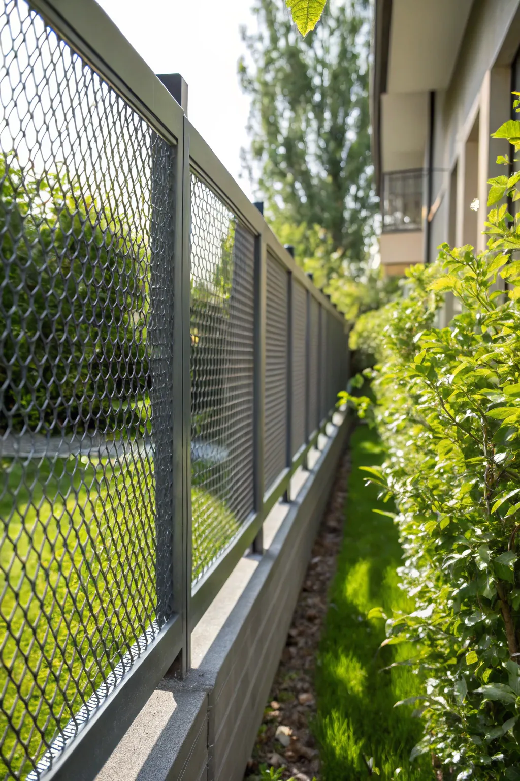 Transform your garden with a modern metal mesh fence – simple, stylish, and perfect for quick weekend projects!