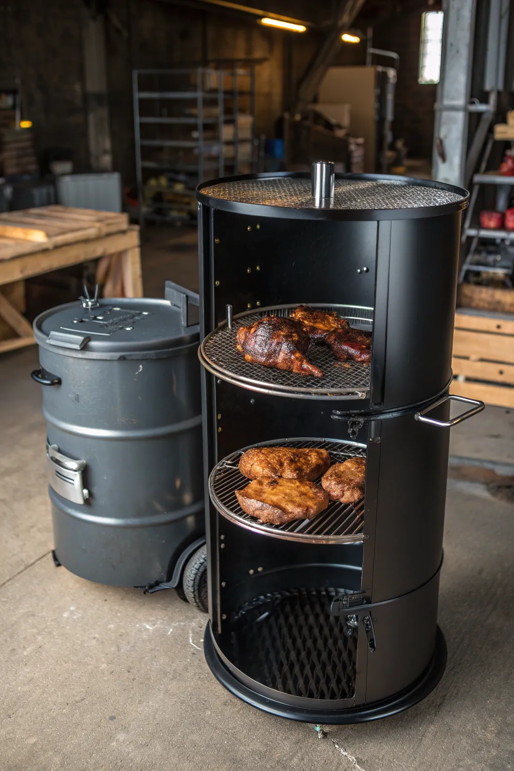 Elevate your BBQ game with a custom multi-level grill smoker. Perfect for ambitious cooks!