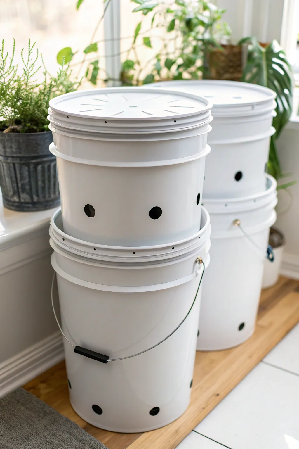 Transform your small space with this efficient and stylish DIY worm bin made from 5-gallon buckets. Perfect for the modern eco-conscious man.
