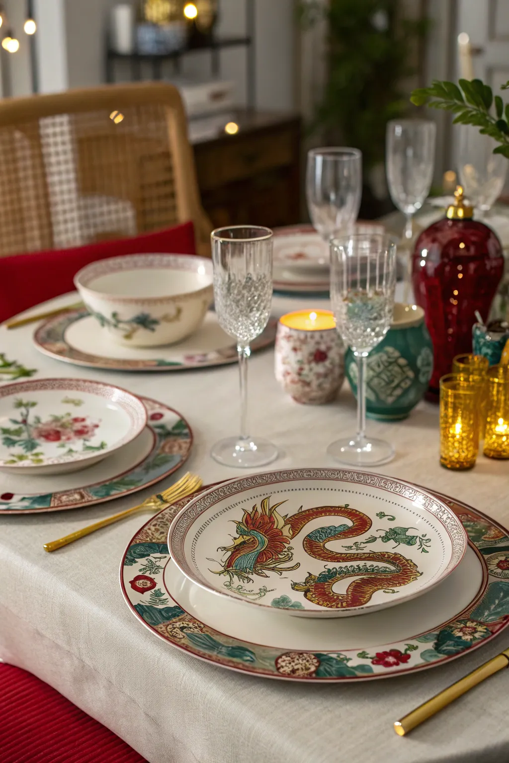 Dragon-themed tableware transforms dining into an experience.
