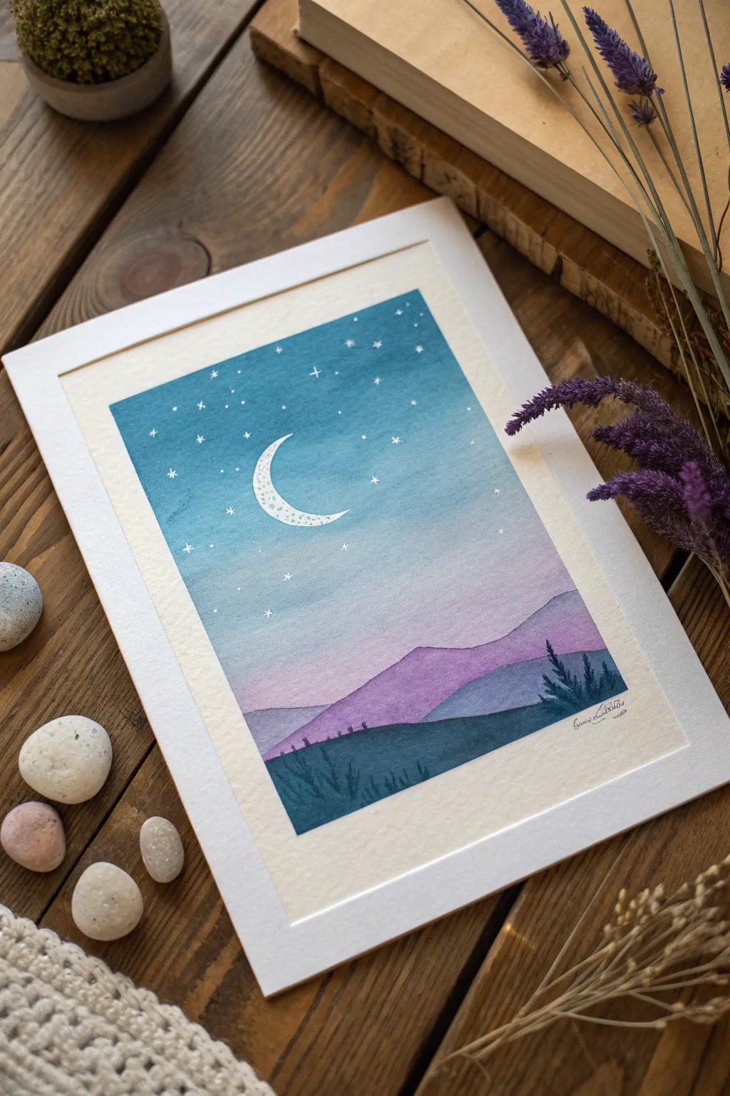 Capture the serenity of nature with minimalist landscapes. 🌙✨ #NatureInspiredArt #ScandiBoho