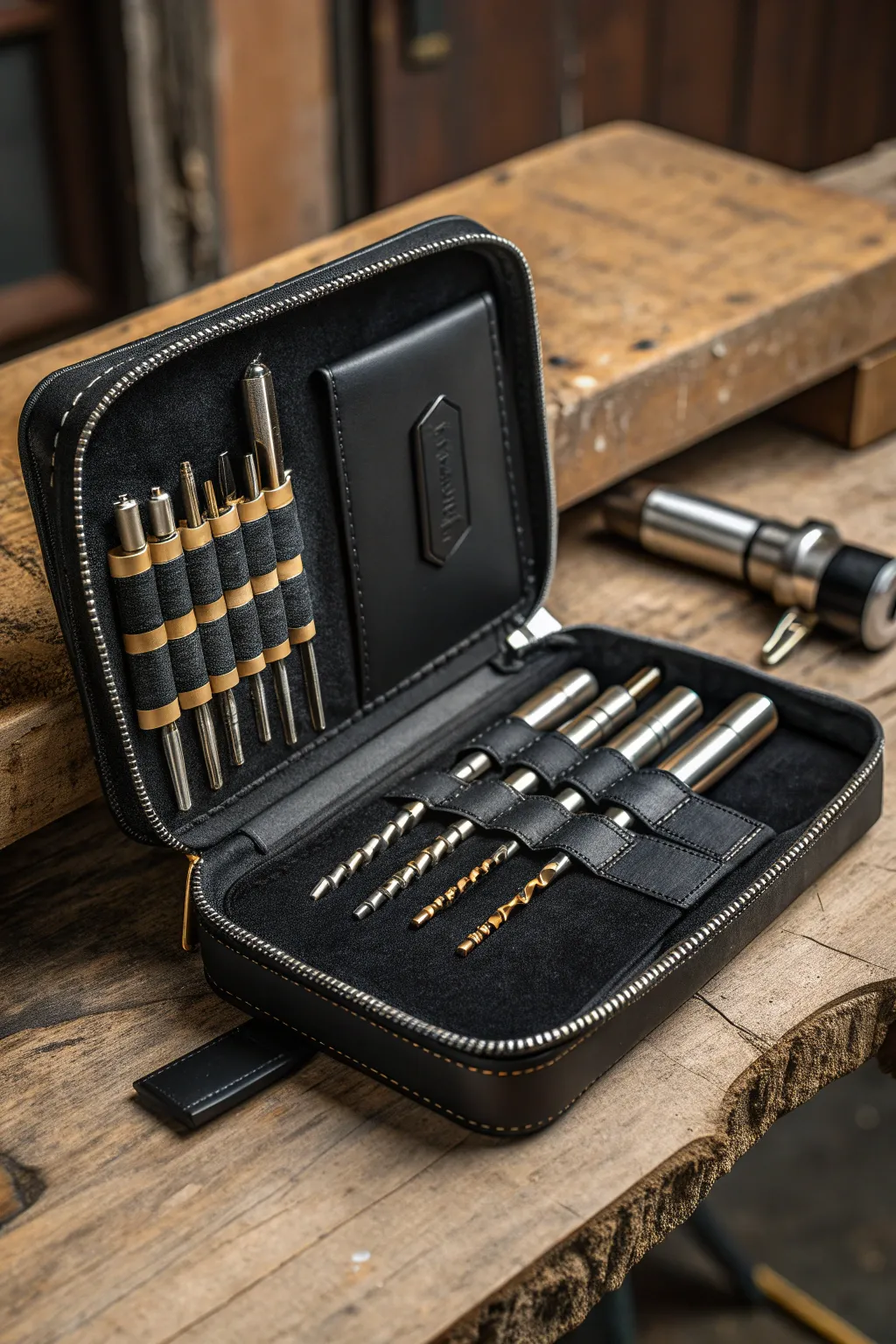 Stay organized and stylish on your DIY adventures with this sleek compact drill bit case.