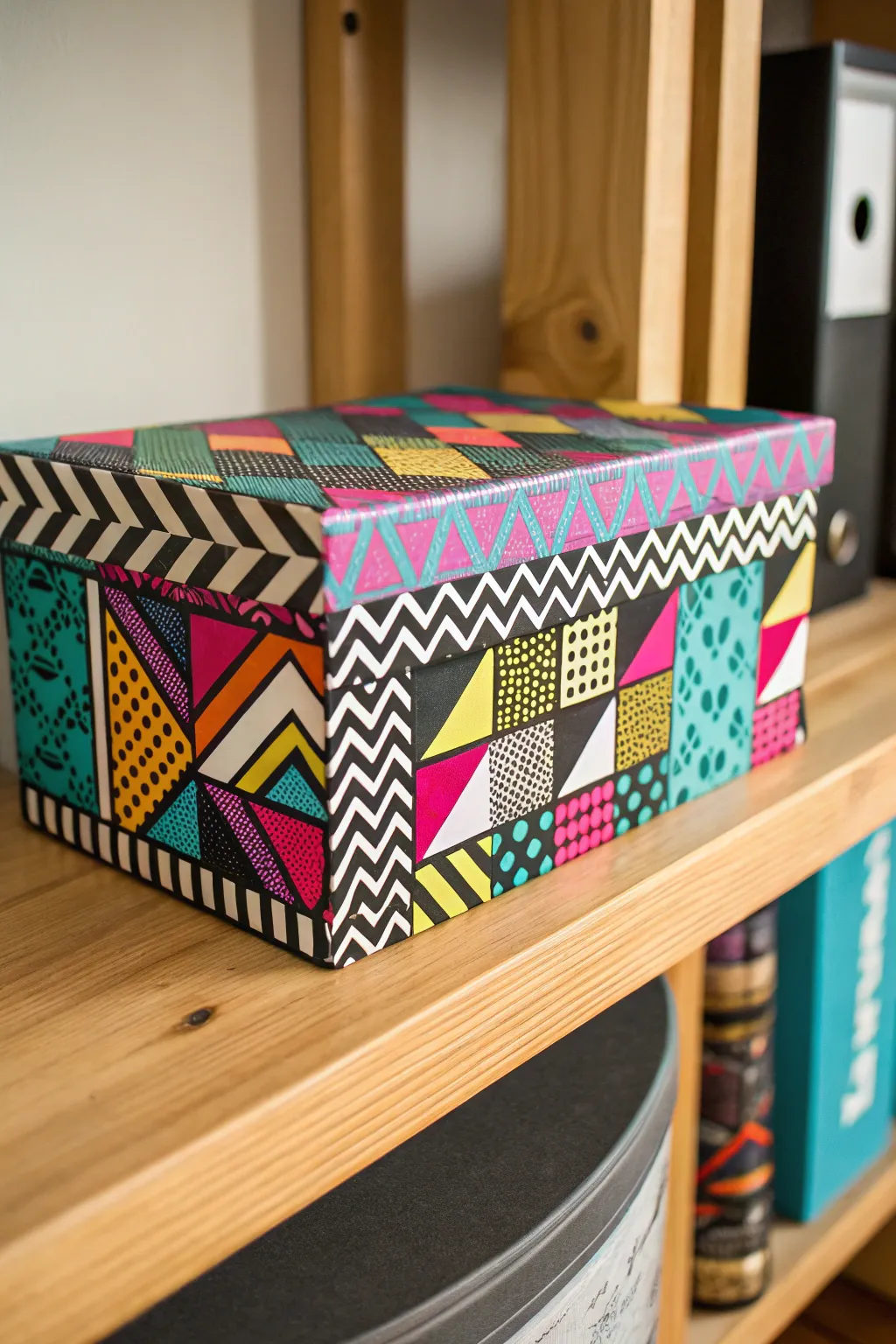 Transform your storage game with funky duct tape designs!