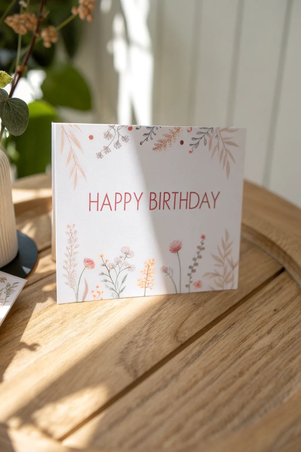 Celebrate with heartfelt simplicity: a personalized birthday card that speaks volumes with bold, sincere words.