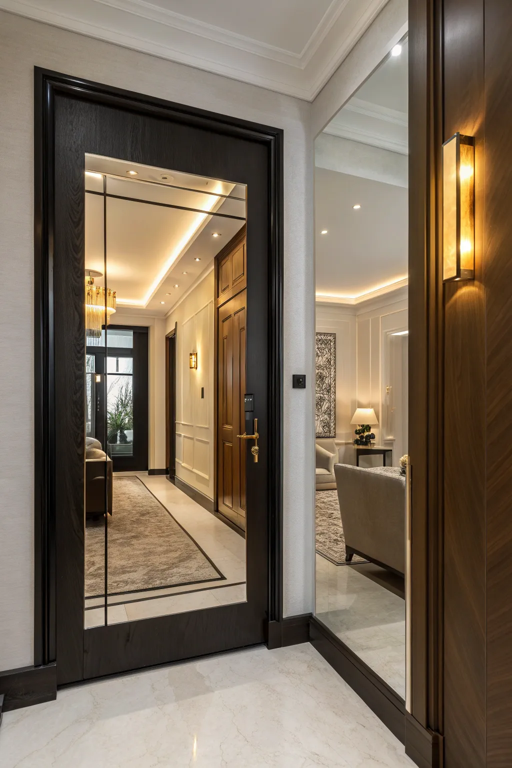 Transform your space with the elegance of mirrored doors. Reflect style and space.