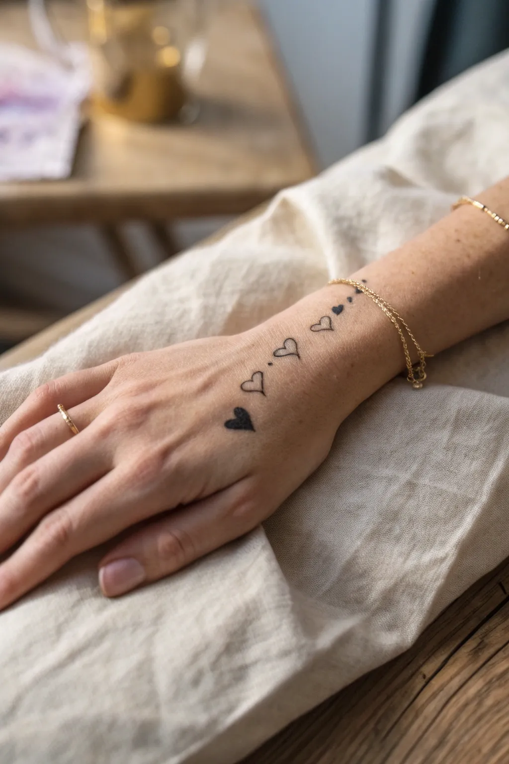 Tiny heart doodles on your skin - a sweet reminder of love and friendship.