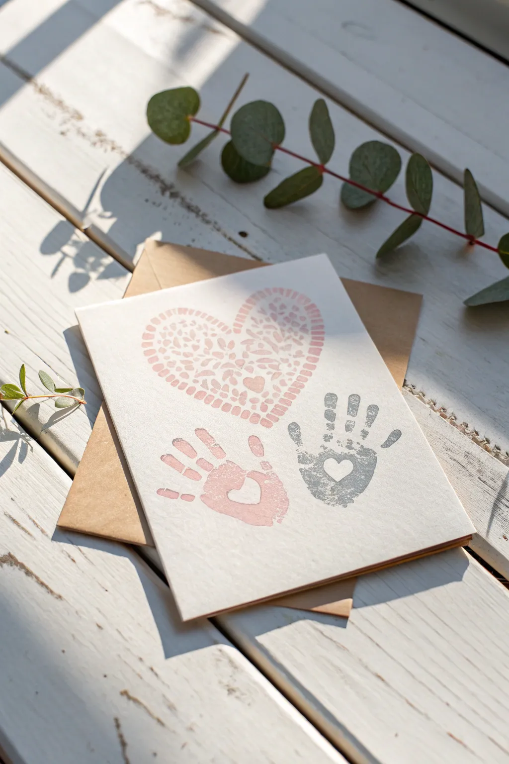 Capture love in tiny hands—create heartwarming keepsakes with handprint heart cards.