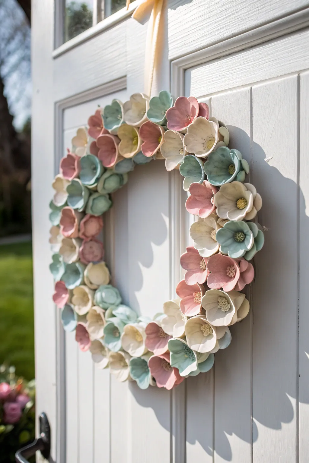 Elevate your entryway with an eco-friendly egg carton wreath—where simplicity meets artistry.