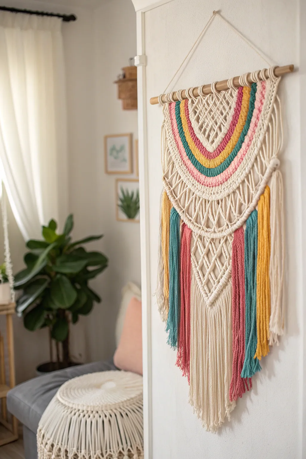 Transform your space with the vibrant elegance of handcrafted wall hangings.